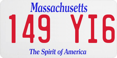 MA license plate 149YI6