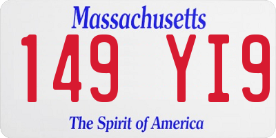 MA license plate 149YI9