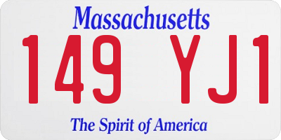 MA license plate 149YJ1