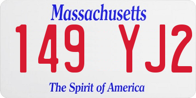 MA license plate 149YJ2
