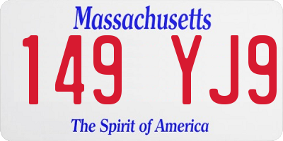 MA license plate 149YJ9