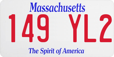 MA license plate 149YL2