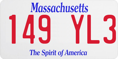 MA license plate 149YL3