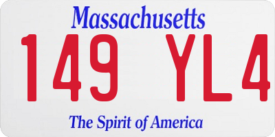 MA license plate 149YL4