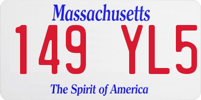 MA license plate 149YL5