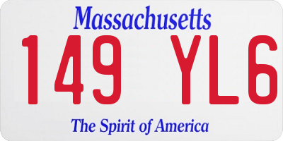 MA license plate 149YL6