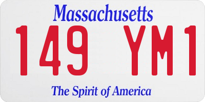 MA license plate 149YM1