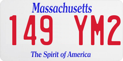 MA license plate 149YM2