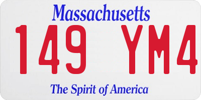 MA license plate 149YM4