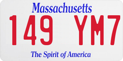MA license plate 149YM7