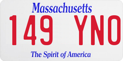 MA license plate 149YN0
