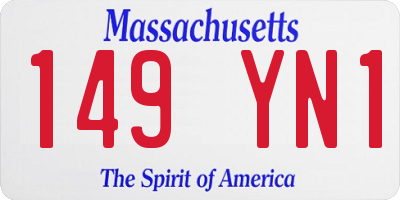 MA license plate 149YN1