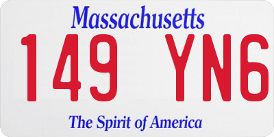 MA license plate 149YN6