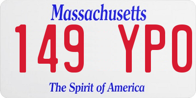 MA license plate 149YP0