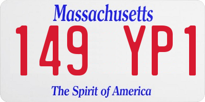 MA license plate 149YP1