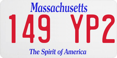 MA license plate 149YP2