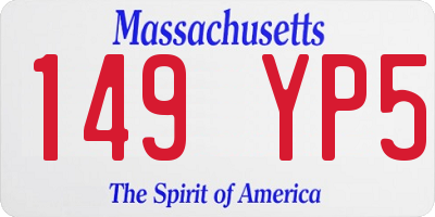 MA license plate 149YP5