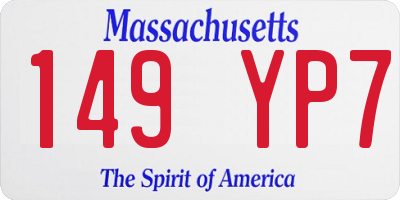 MA license plate 149YP7