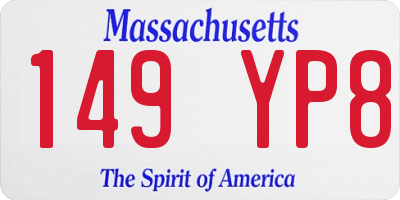 MA license plate 149YP8