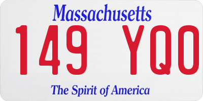 MA license plate 149YQ0