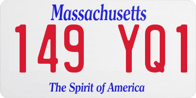 MA license plate 149YQ1