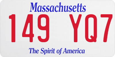 MA license plate 149YQ7