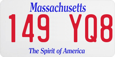 MA license plate 149YQ8
