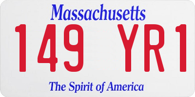 MA license plate 149YR1
