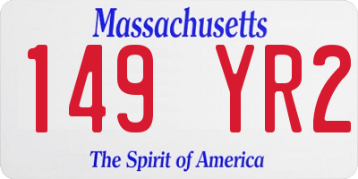 MA license plate 149YR2