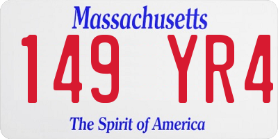 MA license plate 149YR4