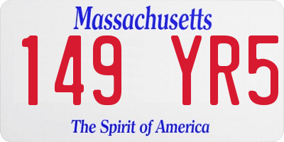 MA license plate 149YR5