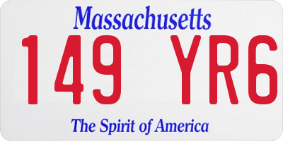 MA license plate 149YR6