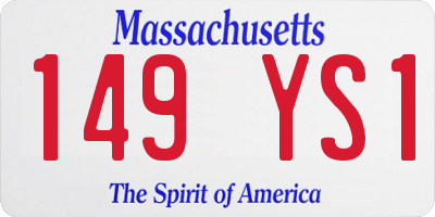 MA license plate 149YS1