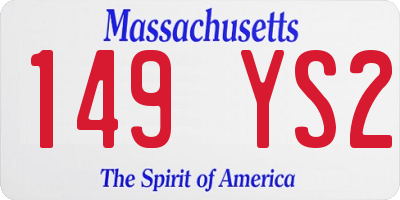 MA license plate 149YS2