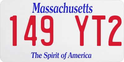 MA license plate 149YT2