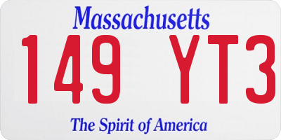 MA license plate 149YT3