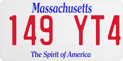 MA license plate 149YT4