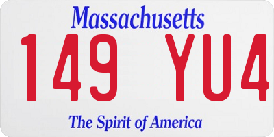 MA license plate 149YU4