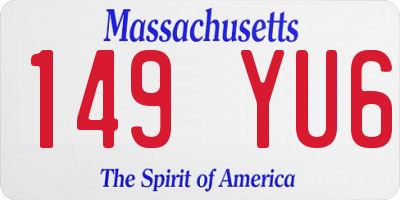 MA license plate 149YU6