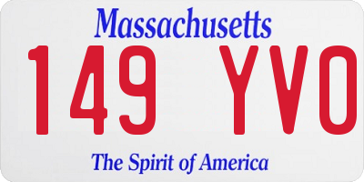MA license plate 149YV0