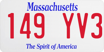 MA license plate 149YV3