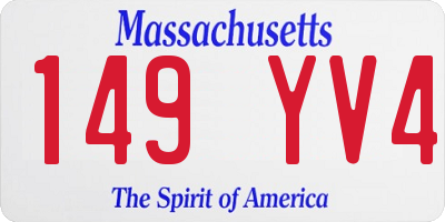MA license plate 149YV4