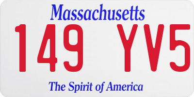 MA license plate 149YV5