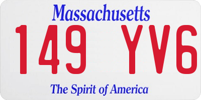 MA license plate 149YV6
