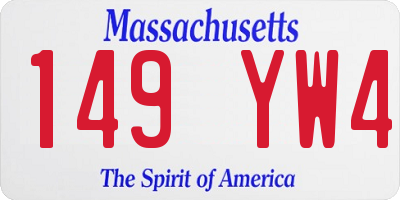 MA license plate 149YW4