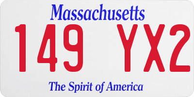 MA license plate 149YX2