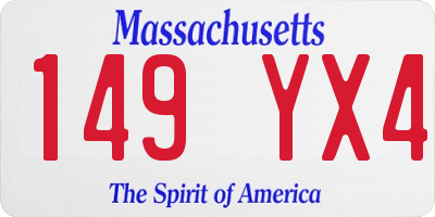 MA license plate 149YX4