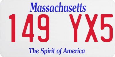 MA license plate 149YX5