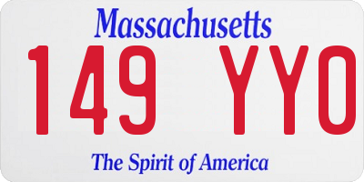 MA license plate 149YY0