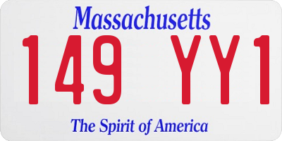 MA license plate 149YY1